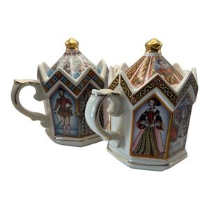 Sadler England Teapot Set – Henry VIII & Elizabeth I Crown Top Vintage